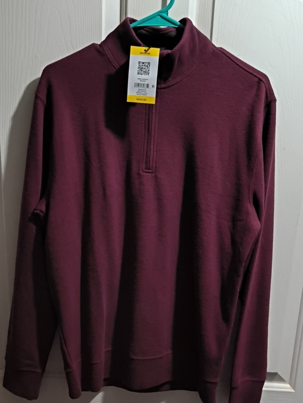 Lands' End Men's Burgundy Quarter-Zip Sweater